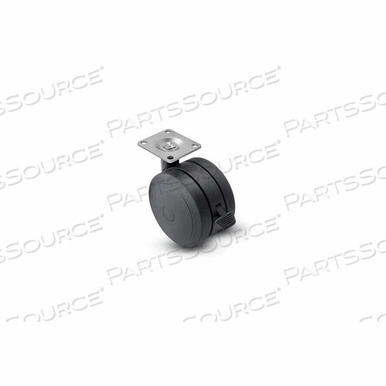OEM#: PSF50101BK-BSWIVEL TOP PLATE SOFT TREAD CASTER WITH BRAKE - 50MM DIAM. ЧЕРНЫЙ от Shepard Casters