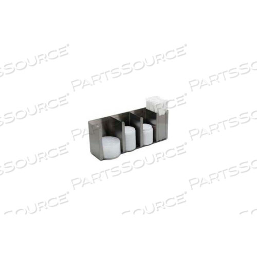 ДИСПЕНСЕР ДЛЯ КРЫШЕК/СОЛОМИНОК, НАСТЕННЫЙ, 4 СТАНЦИИ, 16 X 4-1/2 X 6-5/8