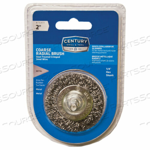 OEM#: 76411 РАДИАЛЬНАЯ ПРОВОЛОЧНАЯ ЩЕТКА DRILL 2 ДИАМЕТРА СТАЛЬНАЯ ГОФРИРОВАННАЯ от Century Drill And Tool