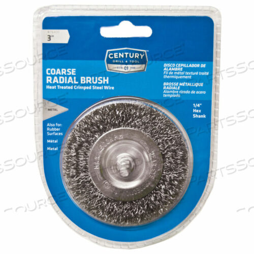 OEM#: 76431DRILL RADIAL WIRE BRUSH 3 DIA. STEEL CRIMPED by Century Drill And Tool