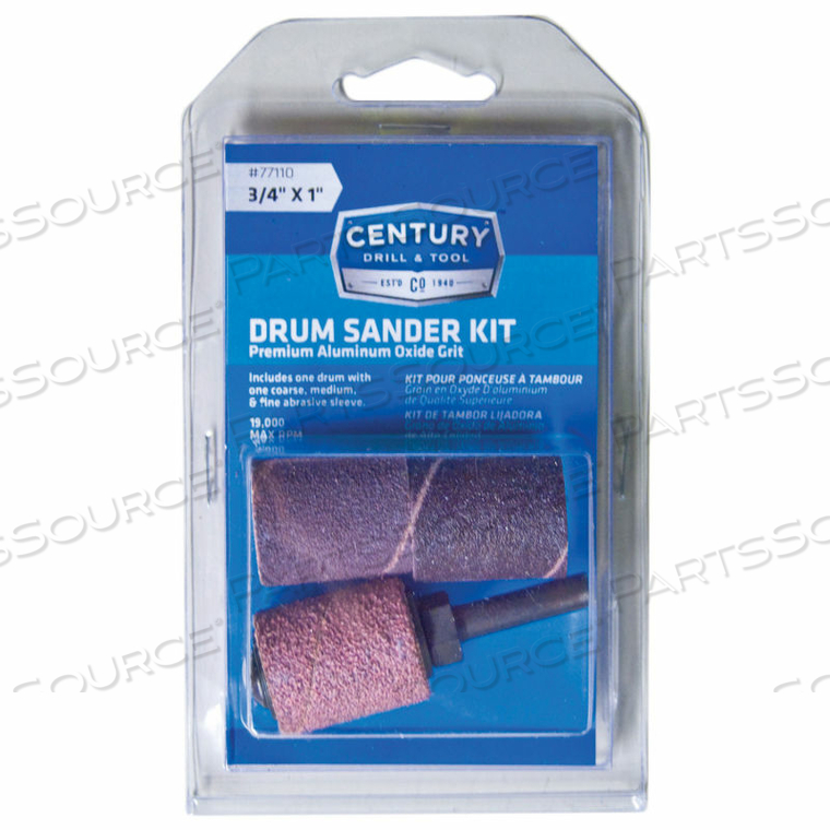 OEM#: 77110 НАБОР ИЗ 4 ШЛИФОВАЛЬНЫХ МАШИН DRUM SANDER 1 X 3/4 - 1/4 SHANK от Century Drill And Tool