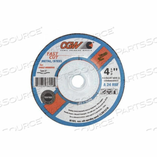 OEM#: 36259КРУГ С УГЛУБЛЕННЫМ ЦЕНТРОМ 6 X 1/4 X 7/8 ТИП 27 24 ЗЕРНИСТОСТЬ ИЗ ОКСИД АЛЮМИНИЯ от CGW Abrasives