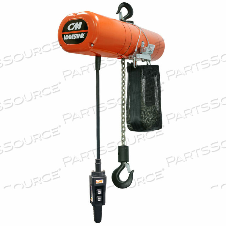 OEM#: 3647NHLODESTAR 2 ТОННЫ, ЭЛЕКТРИЧЕСКАЯ ЦЕПНАЯ ТАЛЬ С КОНТЕЙНЕРОМ ДЛЯ ЦЕПИ, 10 ПОДЪЕМОВ, 2,6 ДО 16 ФУТОВ В МИН, 460 В от Columbus McKinnon