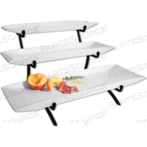 Подставка для блюдца из фарфоровой проволоки PRESTIGE, 3 яруса, 12 Ш x 22 Г x 12 Н, платина