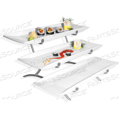 ПОДСТАВКА ДЛЯ БЛЮД ИЗ ШИРОКОЙ РАМКИ ИЗ ФАРФОРА ПРЕСТИЖНАЯ, 3 ЯРУСА, ПРОВОЛОЧНАЯ, 18 Ш x 23 Г x 12 В, ЧЕРНАЯ