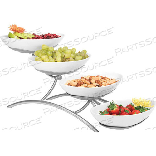 ПОДСТАВКА ИЗ ФАРФОРА PRESTIGE, 4 ЯРУСА, ПРОВОЛОЧНАЯ, 7 Ш X 19 Г X 9 В, ЧЕРНАЯ