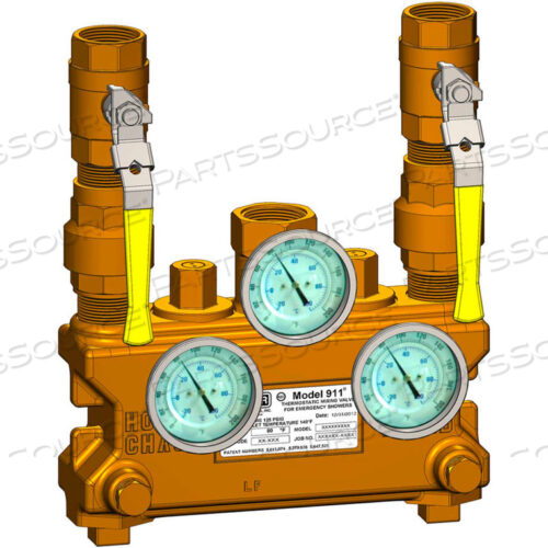 911 АВАРИЙНЫЙ ДУШ И КЛАПАН ДЛЯ ПРОМЫВКИ ГЛАЗ, БРОНЗОВЫЙ
