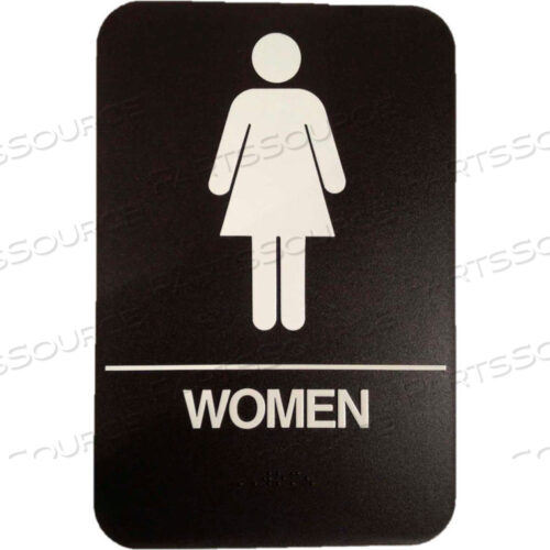 ТАБЛИЧКА ДЛЯ ЖЕНСКОЙ КОМНАТЫ ADA, 6 X 9, КОРИЧНЕВАЯ С ВЫПУКЛЫМИ БЕЛЫМИ БУКВАМИ