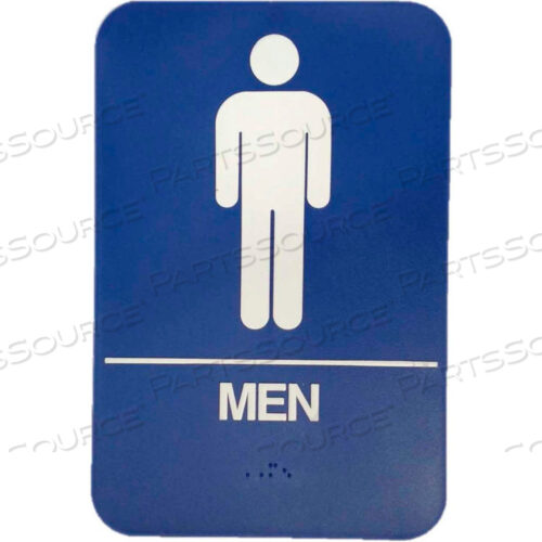 ТАБЛИЧКА МУЖСКОГО ТУАЛЕТА ADA, 6 X 9, СИНИЙ С ВЫПУКЛЫМИ БЕЛЫМИ БУКВАМИ