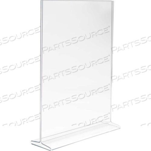 ВЕРТИКАЛЬНЫЙ ДЕРЖАТЕЛЬ ЗНАКА С ВЕРХНЕЙ ЗАГРУЗКОЙ, 11 Ш X 14 В, ПРОЗРАЧНЫЙ АКРИЛОВЫЙ