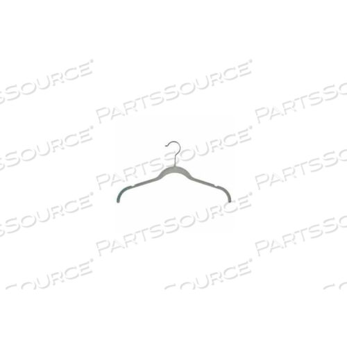 ВЕШАЛКА ДЛЯ РУБАШЕК И БЛУЗОК 17 Л С ВЫЕМКАМИ - ФЛОКИРОВАННЫЙ БАРХАТ СЕРОГО ЦВЕТА