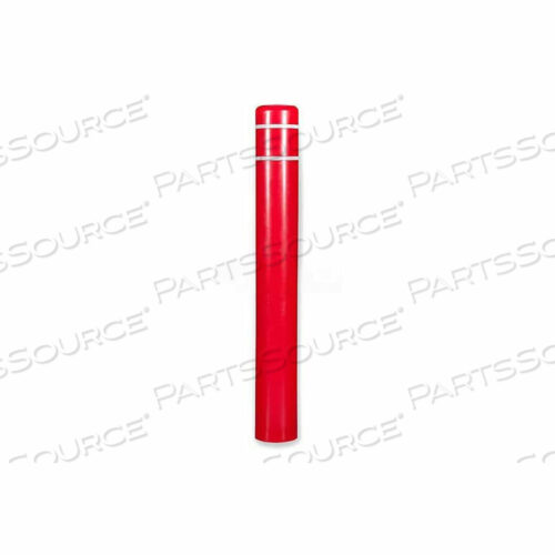 КРЫШКА ДЛЯ ШВАРТОВОГО СТОЛБА, ДИАМЕТР 10-7/8 X ВЫСОТА 60, КРАСНАЯ С БЕЛОЙ ЛЕНТОЙ