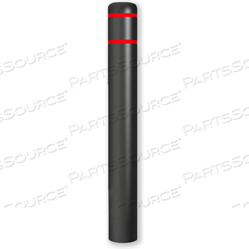 КРЫШКА ДЛЯ СТОЛБА ДИАМЕТРОМ 7 X ВЫСОТА 60, ЧЕРНАЯ/КРАСНАЯ ЛЕНТА