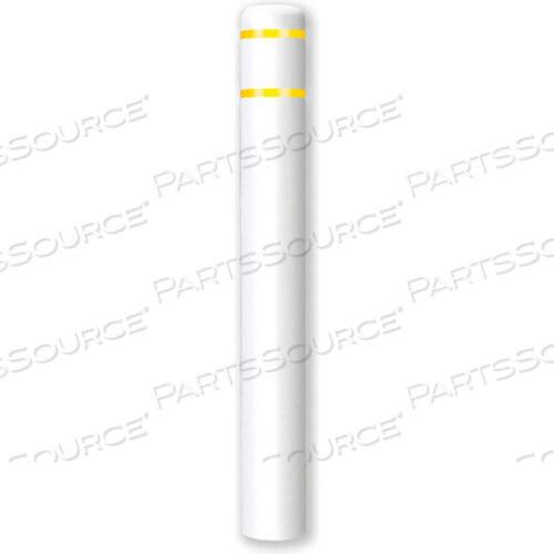 КРЫШКА ДЛЯ СТОЛБА ДИАМЕТРОМ 7 X ВЫСОТА 60, БЕЛАЯ/ЖЕЛТАЯ ЛЕНТА