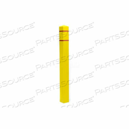 OEM#: SQN655YRBOLLARD COVER, 6.5DIA. X 55H, YELLOW W/RED TAPE, SQUARE by Post Guard