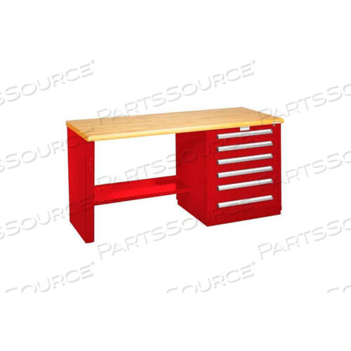 МОДУЛЬНАЯ СКАМЬЯ С ЯЩИКАМИ - 6 - ОДИН МОДУЛЬНЫЙ ШКАФ, КРАСНЫЙ