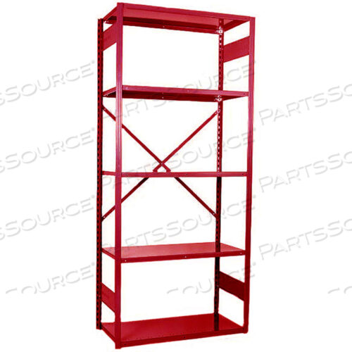 VG-20 GAUGE OPEN SHELF STARTER UNIT - 36W X 18D X 84H W/ 5 SHELVES, TEXTURED CHERRY RED