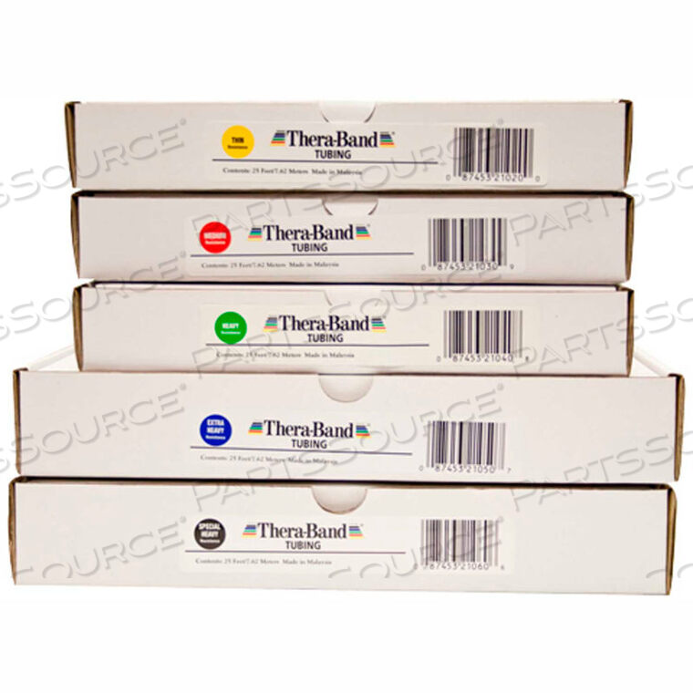 OEM#: 10-1068 ЛАТЕКСНАЯ ТРУБА ДЛЯ ТРЕНИРОВОК THERA-BAND, 25 РУЛОНОВ/КОРОБКА, НАБОР 5 ЦВЕТОВ от Fabrication Enterprises