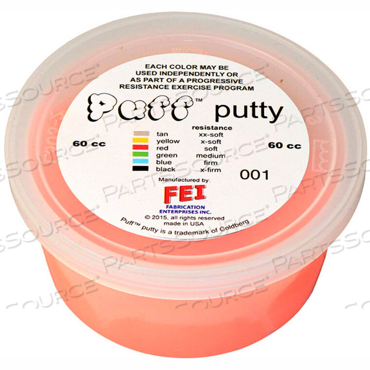 OEM#: 10-1402PUFF LITE COLOR-CODED EXERCISE PUTTY, SOFT, RED, 60CC by Fabrication Enterprises
