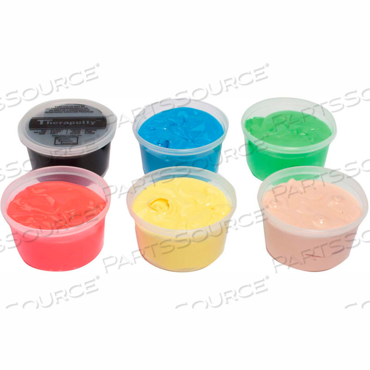 OEM#: 10-1484 НАБОР ПЛАСТИКОВЫХ МАСТИОК ДЛЯ УПРАЖНЕНИЙ THERAPUTTY (6 ШТ.), 1 ФУНТ (КОРИЧНЕВЫЙ, ЖЕЛТЫЙ, КРАСНЫЙ, ЗЕЛЕНЫЙ, СИНИЙ, ЧЕРНЫЙ) от Fabrication Enterprises