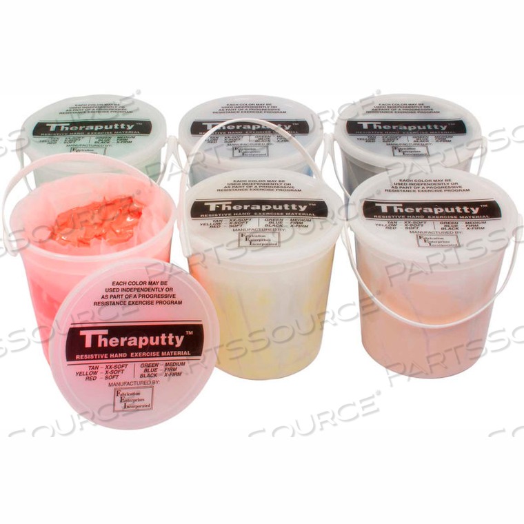 OEM#: 10-1485 НАБОР ПЛАСТИКОВЫХ МАСТИОК ДЛЯ УПРАЖНЕНИЙ THERAPUTTY (6 ШТ.), 5 ФУНТОВ (КОРИЧНЕВЫЙ, ЖЕЛТЫЙ, КРАСНЫЙ, ЗЕЛЕНЫЙ, СИНИЙ, ЧЕРНЫЙ) от Fabrication Enterprises