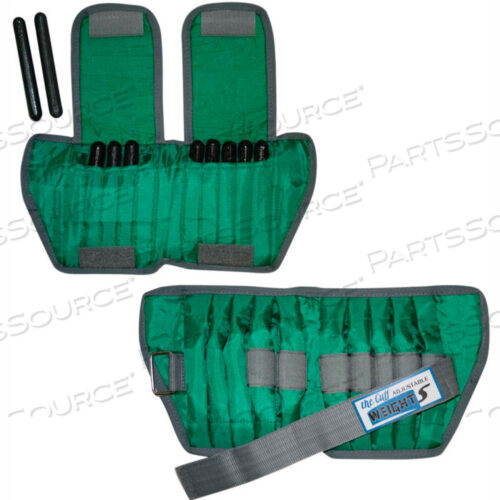 OEM#: 10-3331-2Утяжелитель для лодыжки с регулируемой манжетой для взрослых, 5 фунтов, зеленый, 1 пара от Fabrication Enterprises