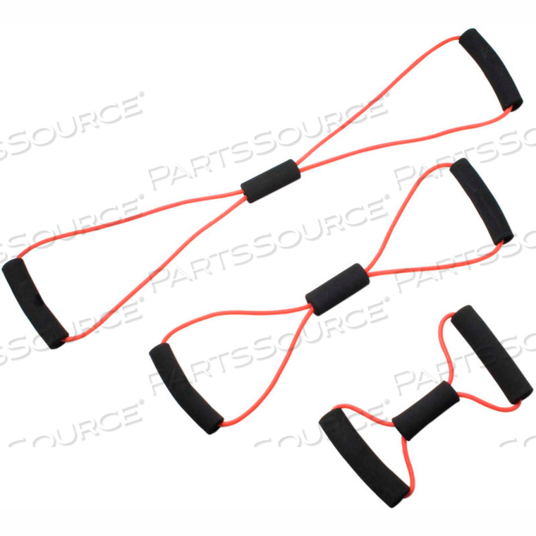 OEM#: 10-5832CANDO BOWTIE TUBING EXERCISER, FULL BODY SET -14, 22, 30), RED, 3/SET by Fabrication Enterprises