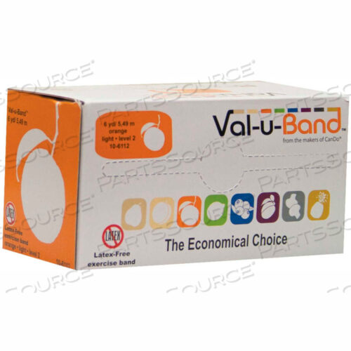 OEM#: 10-6112VAL-U-BAND LATEX FREE EXERCISE BAND, ORANGE - LEVEL 2, 6 YARD ROLL/BOX by Fabrication Enterprises