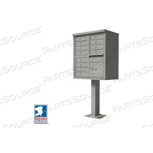 OEM#: 1570-12AFVITAL КЛАСТЕРНЫЙ БЛОК, 12 ПОЧТОВЫХ ЯЩИКОВ, 1 ПОСЫЛОЧНЫЙ ЯЩИК, ПОЧТОВЫЙ СЕРЫЙ от Florence Manufacturing Company