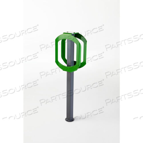 ВЕЛОСИПЕДНАЯ СТОЙКА ДЛЯ ВЕЛОСЕЛОСИПЕДА BIKE STOP С ДВУМЯ КОЛЬЦАМИ, СЕРАЯ/ЗЕЛЕНАЯ