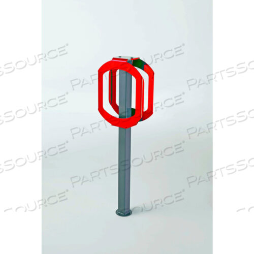 СТОЙКА ДЛЯ ВЕЛОСИПЕДА BIKE STOP С ДВУМЯ КОЛЬЦАМИ, СЕРАЯ/КРАСНАЯ