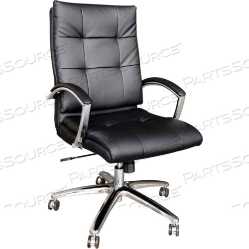 INTERION PREMIUM TASK CHAIR С РЕЗИНКОЙ ДЛЯ СИДЕНЬЯ - КОЖА - ЧЕРНЫЙ