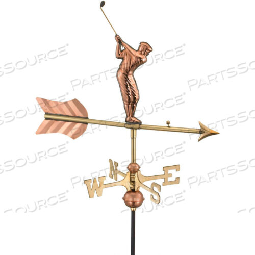 ФЛЮГЕР ДЛЯ ГОЛЬФА, ПОЛИРОВАННАЯ МЕДЬ С САДОВЫМ ШЕСТОМ