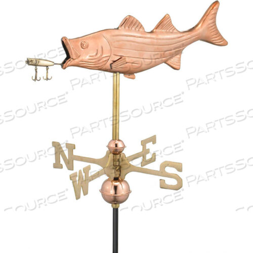 ОКУНЬ С САДОВЫМ ФЛЮГЕРОМ-БЛАНЦЕМ, ПОЛИРОВАННАЯ МЕДЬ С САДОВЫМ ШЕСТОМ