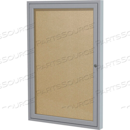 ДОСКА ОБЪЯВЛЕНИЙ - 1 ДВЕРЬ - КАРАМЕЛЬНЫЙ ВИНИЛ С СЕРЕБРЯНОЙ РАМКОЙ - 24 X 18