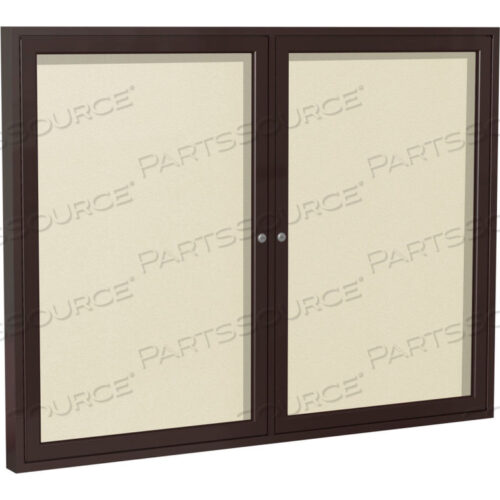 ЗАКРЫТАЯ ДОСКА ОБЪЯВЛЕНИЙ - НАРУЖНАЯ - ВИНИЛ - БРОНЗОВАЯ РАМА - 36 X 48 В - ЦВЕТ СЛОНОВОЙ КОСТИ