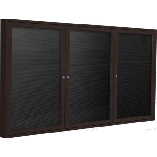 ВСТАВНАЯ ДОСКА ДЛЯ ПИСЕМ - НАРУЖНАЯ - 3 ДВЕРИ - ЧЕРНЫЙ ВИНИЛ С БРОНЗОВОЙ РАМКОЙ - 36 X 72