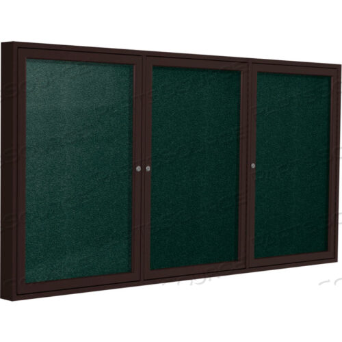 ЗАКРЫТАЯ ДОСКА ОБЪЯВЛЕНИЙ - НАРУЖНАЯ - ВИНИЛ - БРОНЗОВАЯ РАМКА - 48 X 72 H - ЧЕРНАЯ