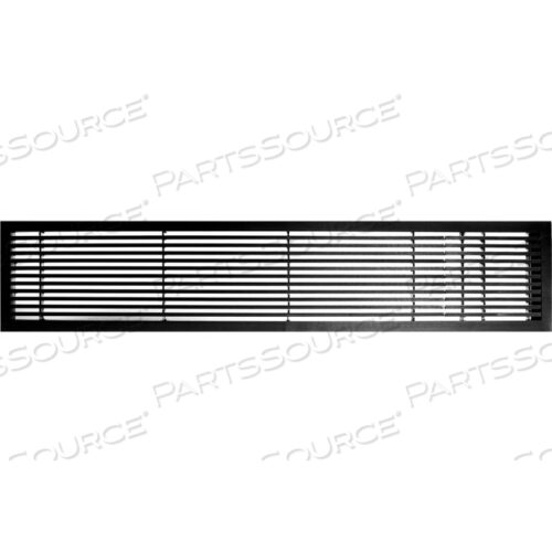 AG20 SERIES 4 X 48 SOLID ALUM FIXED BAR SUPPLY/RETURN AIR VENT GRILLE, BLACK-MATTE W/RIGHT DOOR
