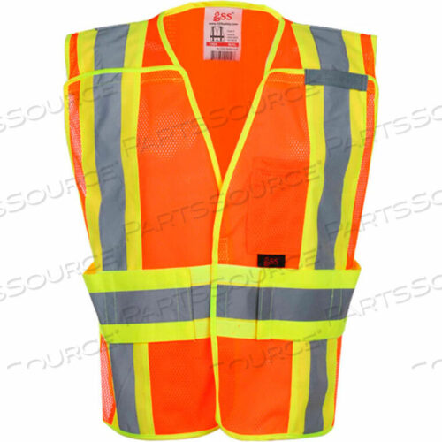 OEM#: 1804-2XL/4XL1804 РЕГУЛИРУЕМЫЙ ЖИЛЕТ КЛАССА 2 С 2 КАРМАНАМИ, ОРАНЖЕВЫЙ, 2XL/4XL от GSS Safety LLC