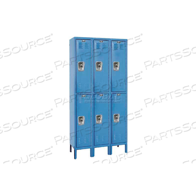 OEM#: URB3258-2A-MBREADY-BUILT ДВУХЪЯРУСНЫЙ 6-ДВЕРНЫЙ СТАЛЬНОЙ ШКАФЧИК, 12ШX15DX36В, СИНИЙ, СБОРКА Hallowell