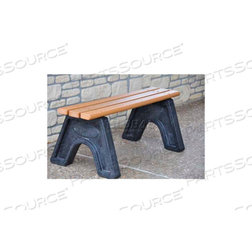 FROG FURNISHINGS 6-ФУТОВАЯ СПОРТИВНАЯ СКАМЬЯ ИЗ ПЕРЕРАБОТАННОГО ПЛАСТИКА, КЕДРОВАЯ СКАМЬЯ/ЧЕРНАЯ РАМА