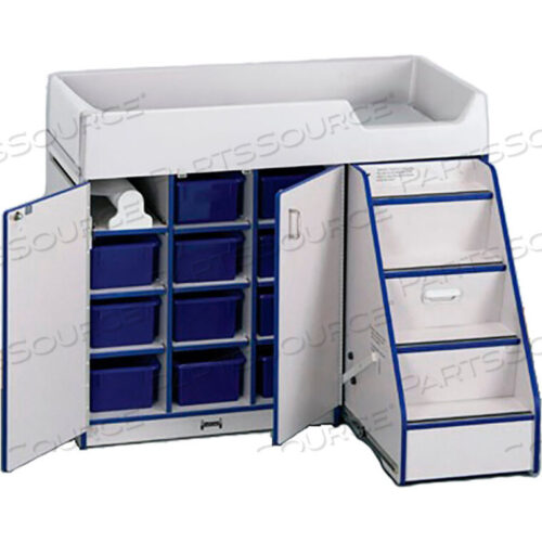 OEM#: 5148JC003ЛЕСТНИЦА ДЛЯ ПЕНАЛЬЦЕВ СПРАВА, 48-1/2 X 23-1/2 X 38-1/2, СЕРЫЙ ЛАМИНАТ, СИНИЙ КРОМ от Jonti-Craft Inc