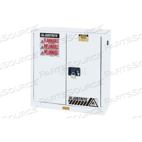 30 ГАЛЛОНОВ, 2 ДВЕРИ, РУЧНОЙ, ШКАФ ДЛЯ ОГНЕОПАСНЫХ ВЕЩЕСТВ, 36 Ш X 24 Г X 35 В, БЕЛЫЙ