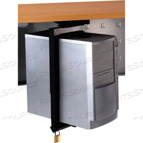 RIGHTANGLE UNDER-DESK CPU HOLDER (SECURITY-READY), 75 LBS. CAPACITY, BLACK