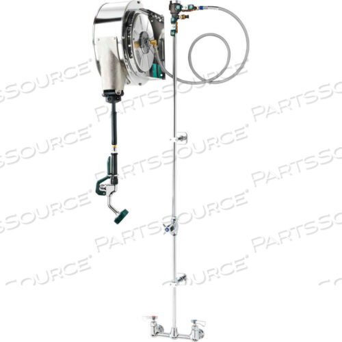 ШЛАНГОВАЯ КАТУШКА В СБОРЕ, ЗАКРЫТАЯ ИЗ НЕРЖАВЕЮЩЕЙ СТАЛИ, 8 ЦЕНТРАЛЬНЫХ КРАНОВ