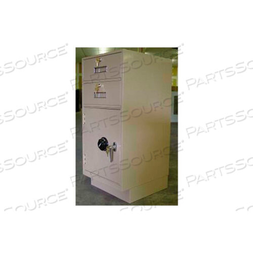 Сейф на пьедестале - 2 ящика, толстая полноценная дверь с правыми петлями 18Ш x 19Г x 38-1/2В, цвет шампанского