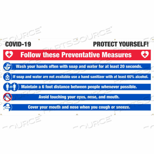NMC, COVID-19 ЗАЩИТИТЕ СЕБЯ БАННЕР, 6 X 12