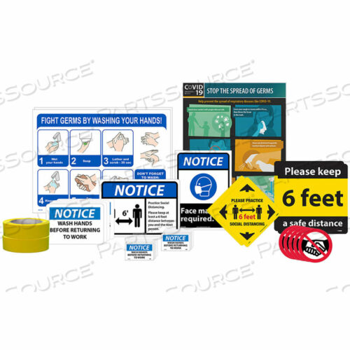 NMC, НАЗАД НА РАБОТУ НАБОР ЗНАКОВ СОЦИАЛЬНОГО ДИСТАНЦИРОВАНИЯ - МАЛЕНЬКИЙ