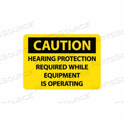 ЗНАК OSHA, ВНИМАНИЕ! ТРЕБУЕТСЯ ЗАЩИТА ОРГАНОВ СЛУХА ВО ВРЕМЯ РАБОТЫ ОБОРУДОВАНИЯ, 10 X 14, ЖЕЛТЫЙ/ЧЕРНЫЙ